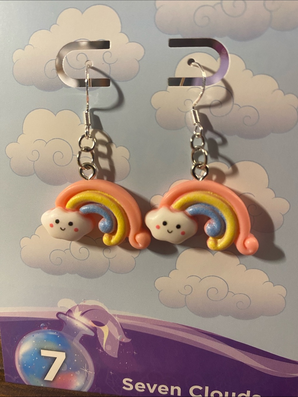 Colorful resin rainbow cloud fashion dangle earrings jewelry